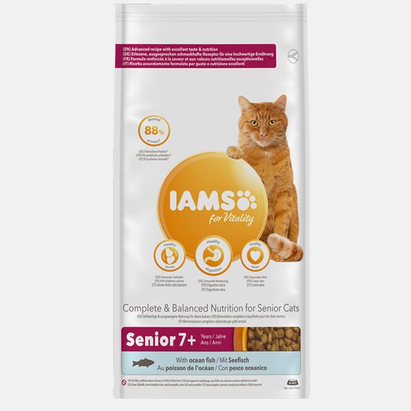 IAMS Vitality Senior Dry Cat Food With Ocean Fish 2KG Sale