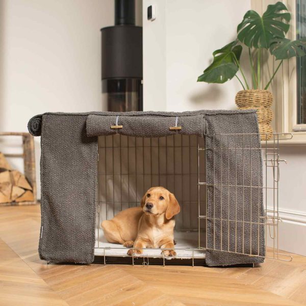 Dog Crate Cover in Granite Bouclé by Lords & Labradors Fashion