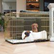 Gold Dog Crate with Cosy & Calming Puppy Crate Bed in Ivory Bouclé by Lords & Labradors Cheap