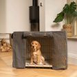 Gold Dog Crate with Crate Cover in Granite Bouclé by Lords & Labradors Online