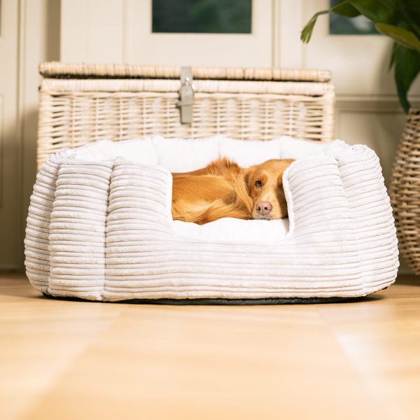 High Wall Bed With Removable Covers in Essentials Light Grey Plush by Lords & Labradors For Sale