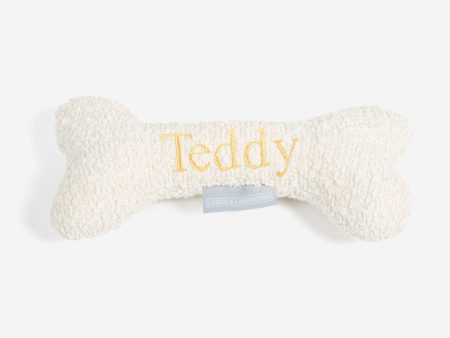 Bone Dog Toy in Ivory Bouclé by Lords & Labradors Online now