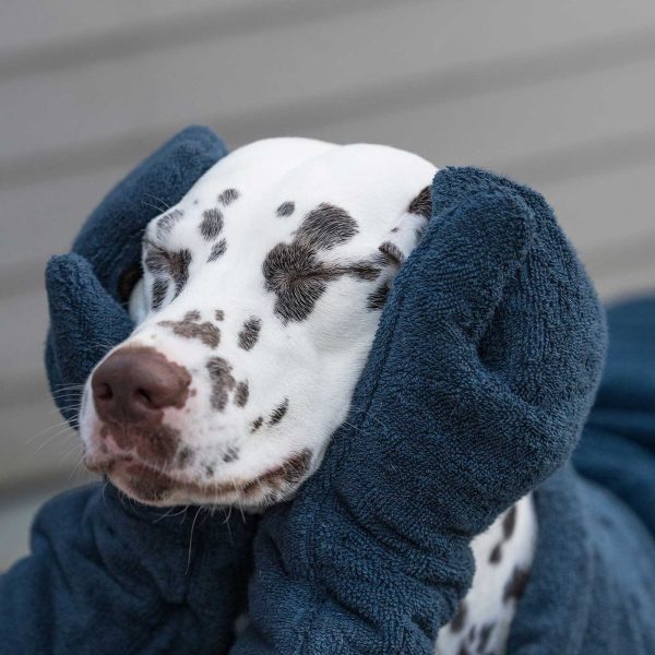 Bamboo Drying Mitts in Navy by Lords & Labradors For Sale