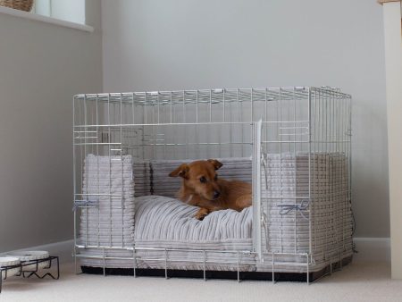 Dog Crate Bumper in Light Grey Essentials Plush by Lords & Labradors Online Hot Sale