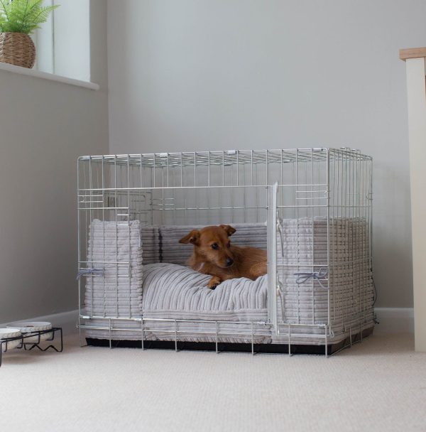 Dog Crate Bumper in Light Grey Essentials Plush by Lords & Labradors Online Hot Sale