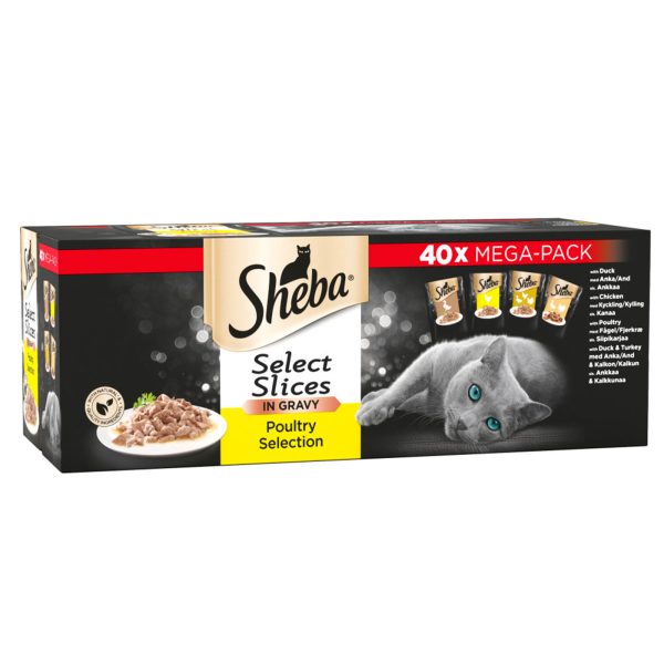 Sheba Select Slices Cat Pouches Poultry Collection in Gravy (40x85g) Hot on Sale