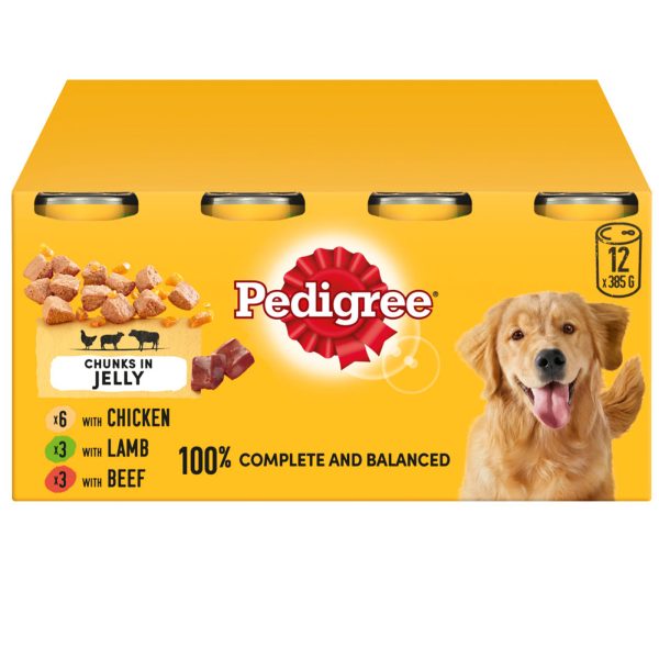 Pedigree Adult Dog Food Tins Mixed Selection in Jelly (12x385g) Online Hot Sale