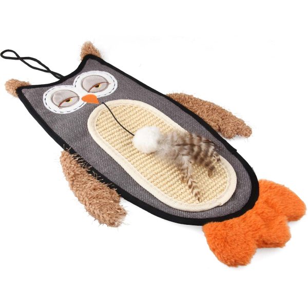 GiGwi Owl Cat Scratcher with Sisal Belly and Catnip For Sale