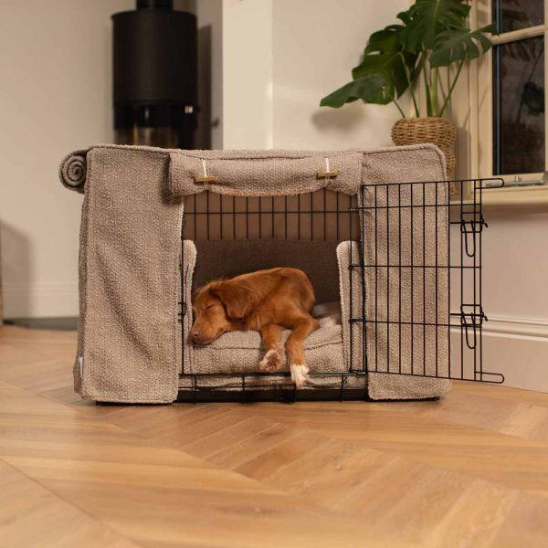 Dog Crate Set In Mink Bouclé by Lords & Labradors Online now